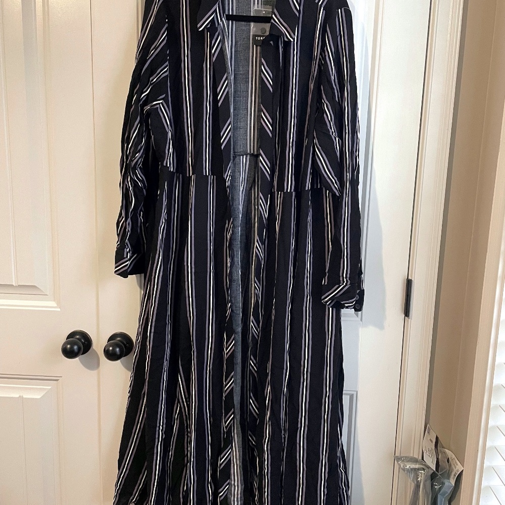 Long Vertical Striped Duster